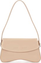 Beige handbag with irregular shape