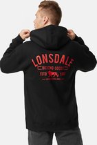 LONSDALE Latheron Sweatshirt Met Volledige Rits Heren - Black / Red - M