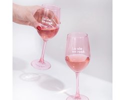 Luxe Rosé Wijn Glazen - Chique Verpakking - Cadeauverpakking - Geschenkdoos - Roze - La Vie en Rosé - Pink Glass - Roséglas Image