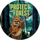Fotobehang - Star Wars Protect the Forest 125x125cm - Rond - Vliesbehang - Zelfklevend