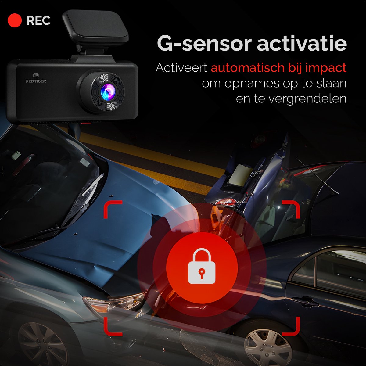 RedTiger F17 Dashcam voor auto - Ultra 4K & 1080P & 1080P - 3.0 Inch met App thumbnail 6
