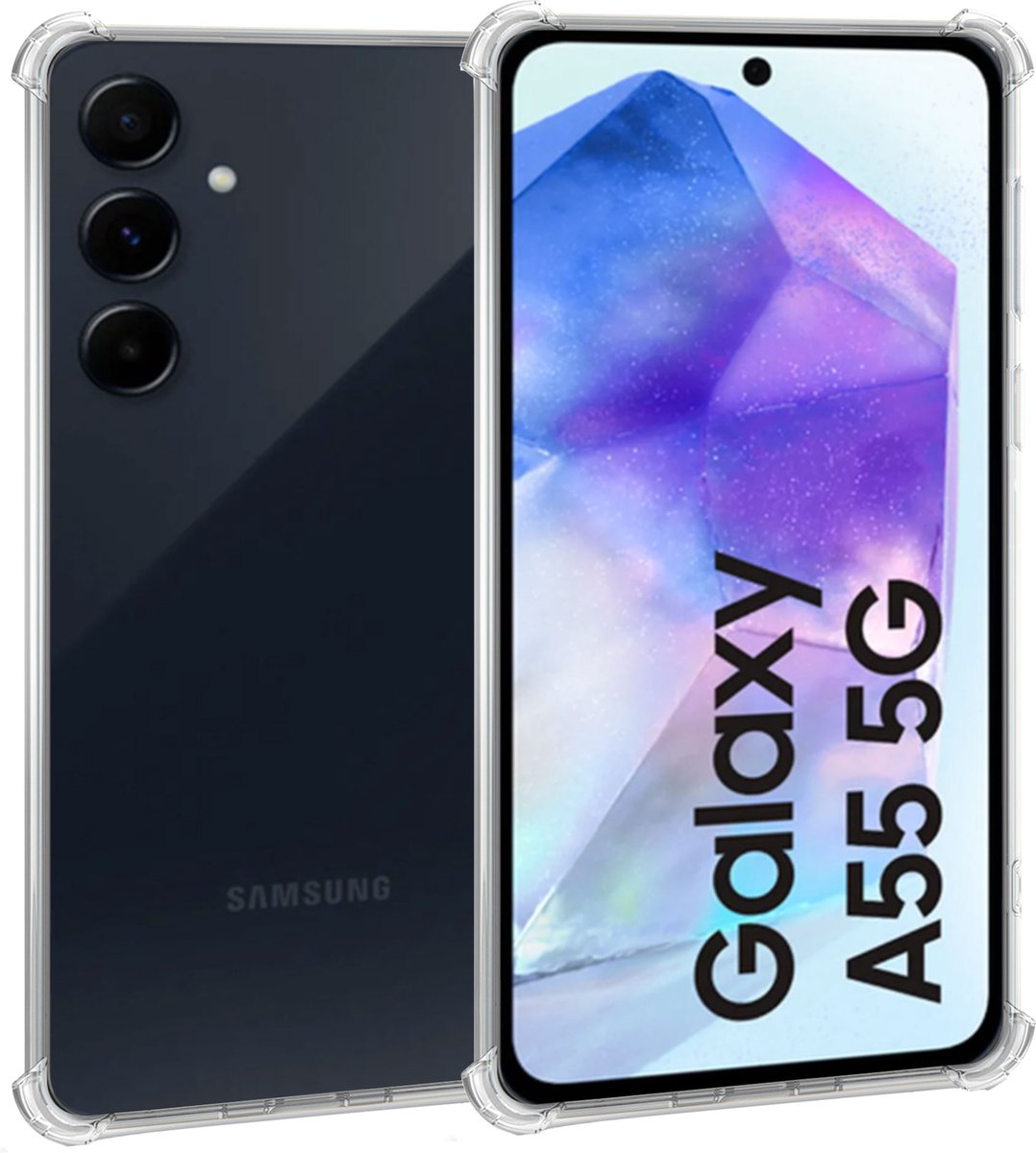 Geschikt voor Samsung Galaxy A55 - Hoesje - Shock Proof Case – Cover Transparant
