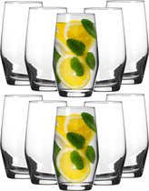 LAV Gobelets en Verres à eau Ella - verre transparent - 12x pièces - 500 ml - verres à boire/verres à jus