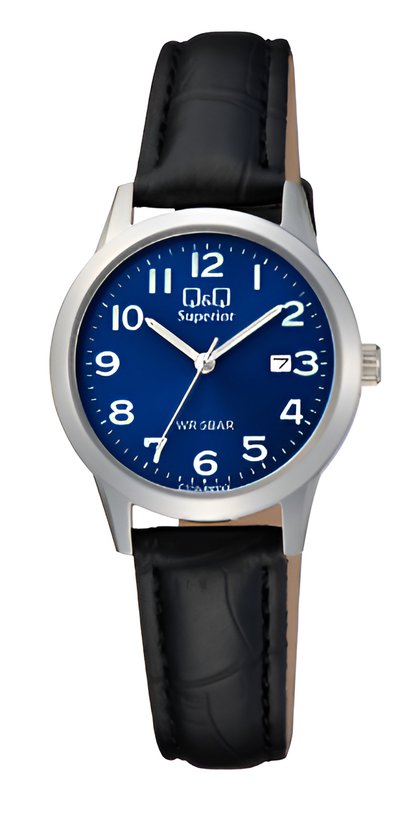 Q&Q C53A-005VY-Montre-Dames-Couleur argent-Cadran transparent Zwart