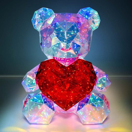 Lampe Teddy - 33 x 26,5 x 40 cm - 3D - Eclairage LED USB - Éclairage d'ambiance - Lampe Teddy