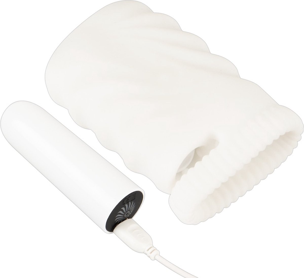 Goedkoopste Super Soft Masturbator met Vibratie - Handjob-Sleeve met Ballstretcher en Vibrobullet met 10 Standen - Handig en Handzaam Variabele Druk 13 cm