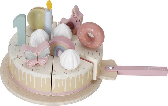 Little Dutch Gâteau d'anniversaire en bois Pink FSC