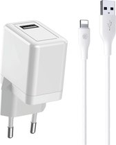 Adaptateur USB iPad avec câble chargeur 1 mètre - Chargeur rapide - Prise USB - Chargeur USB - Bloc - Universel - Wit - Adaptateur Apple