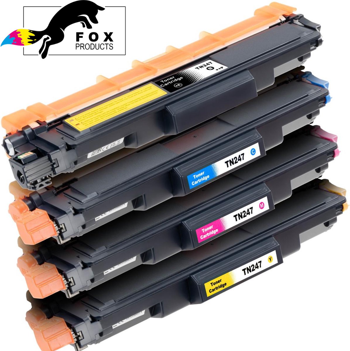 FoxProducts® TN243, TN247, TN-243, TN-247, - Geschikt voor Brother DCP-L3510CDW, L3517CDW, L3550CDW, HL-L3210CW, L3230CDW, L3270CDW, L3280CDW, MFC-L3710CW, L3730CDN, L3740CDN, L3750CDW, L3770CDW