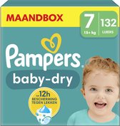 Pampers Baby-Dry - Maat 7 (15kg+) - 132 Luiers - Maandbox