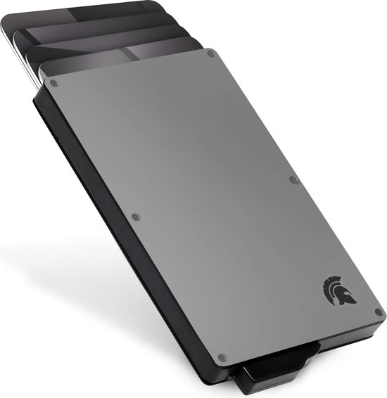 Titanium Metalen Kaarthouder Met RFID-Blokkering - Slanke Veilige Portemonnee Voor 8 Kaarten - Inclusief Snelle Toegang Kaartsysteem & Geldclip - Luxe Geschenkverpakking