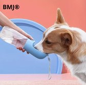 BMJ® Drinkfles Honden voor Onderweg - Waterfles Hond - Drinkfles Hond - 350ml - Honden Drinkfles - Blauw