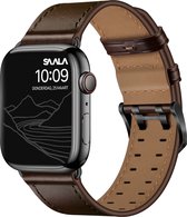 Saala® Leren bandje geschikt voor Apple Watch 42/44/45mm series 3 4 5 6 7 SE bruin