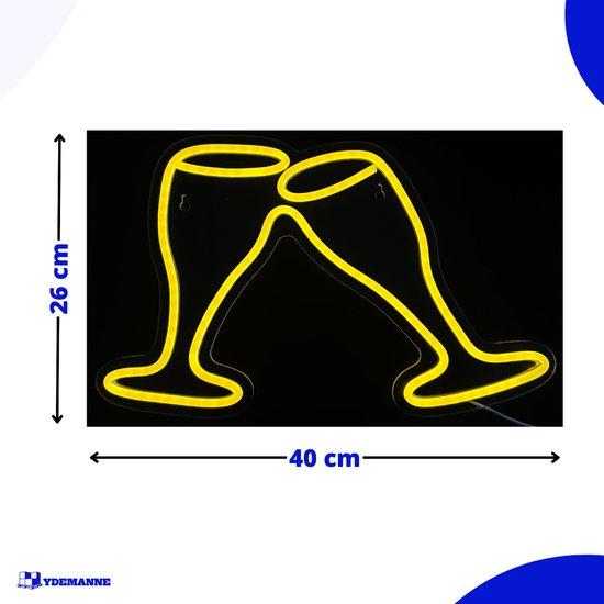 Neon Lamp - Coffee - Incl. Ophanghaakjes - Neon Sign - Neon Verlichting - Neon Led Lamp - Wandlamp