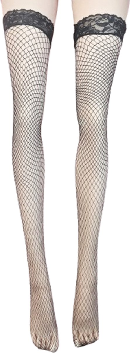 Goedkoopste BamBella® - Erotische gaas panty kousen dames - Sexy hoge sokken zwart