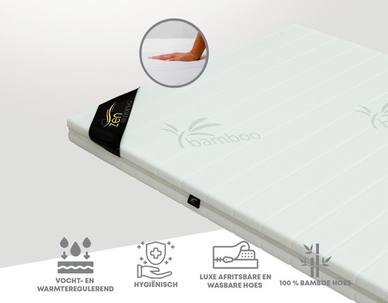 Zen bedding - 180x200 Deluxe Topper matras - afritsbaar - 7cm dik- 2- Pers - Koudschuim HR50 - BEST quality - Topper Hotel XL