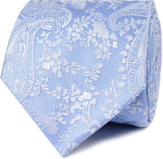 TRESANTI | ARGUSTO I Cravate en soie à motif cachemire | Bleu Blauw