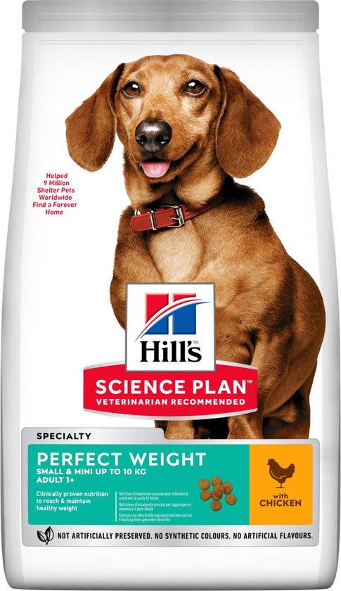 HILL'S SCIENCE PLAN Perfect Weight Small & Mini Adult Hondenvoer met Kip 6x1,5kg