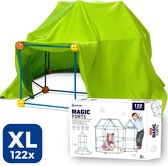 Fort Bouwpakket XL met 122 Onderdelen - Constructiespeelgoed - Hut Bouwen - Fort Bouwset - Educatief Kinderspeelgoed - Montessori Speelgoed voor Kinderen