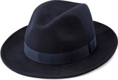 Fawler Alessandria Fido blauwe wollen Fedora voor heren