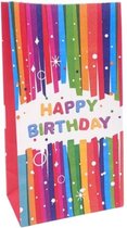10x Happy Birthday Cadeauverpakking - Cadeauzakjes - Traktatie Uitdeel Bags - Uitdeel zakjes - Craft Gift Bags - 13 x 8cm - 10stuks - Papier -
