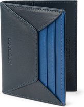 Lucleon Loren zwarte en blauwe leren RFID portemonnee voor heren