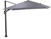 Garden Impressions Hawaii Lumen parasol - lichtgrijs doek - inclusief 90 kg parasolvoet en bijpassende parasolhoes