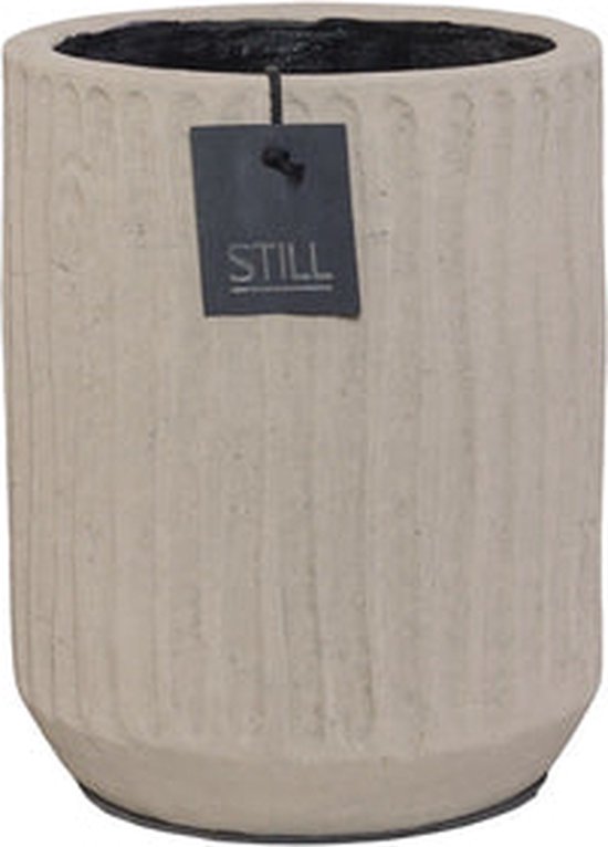 STILL Collection pot met ribbels - 18x30 cm - Taupe