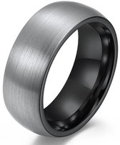 Tungsten Ring Heren - Zeer Zwaar - Geborsteld Staal / Zwart - Wolfraam - Tungsten Carbide - Ringen - Mannen Cadeautjes - Cadeau voor Man