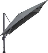 Garden Impressions Hawaii parasol - 3x3 m - donkergrijs doek - inclusief 90 kg parasolvoet en bijpassende parasolhoes