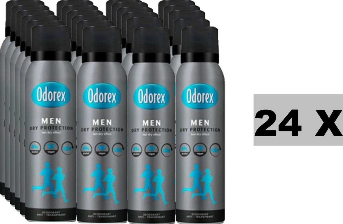 Goedkoopste Odorex Deospray Men - Dry Protection - Voordeelverpakking 24 x 150 ml