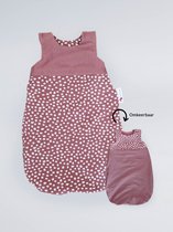 Poppen slaapzak | Blocky Mauve | 37 - 45 cm - Roze slaapzak voor pop (poppenslaapzak voor o.a. Baby Born en Baby Annabell)
