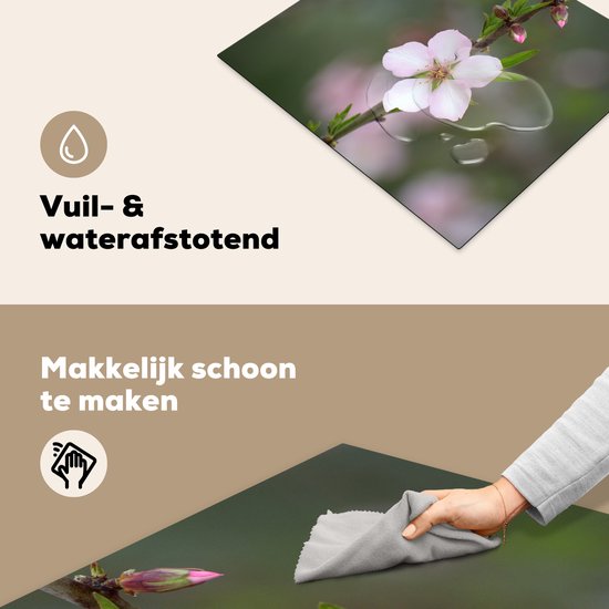 KitchenYeah® Inductie beschermer 58.3x51.3 cm - Bloem van de amandel - Kookplaataccessoires - Afdekplaat voor kookplaat - Inductiebeschermer - Inductiemat - Inductieplaat mat