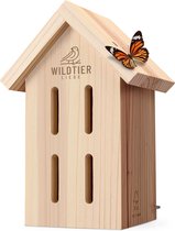 Wildtier Liebe - Houten Vlinderhotel - Mooie accommodatie voor de vlinders in je tuin - Met speciale smalle, verticale openingen