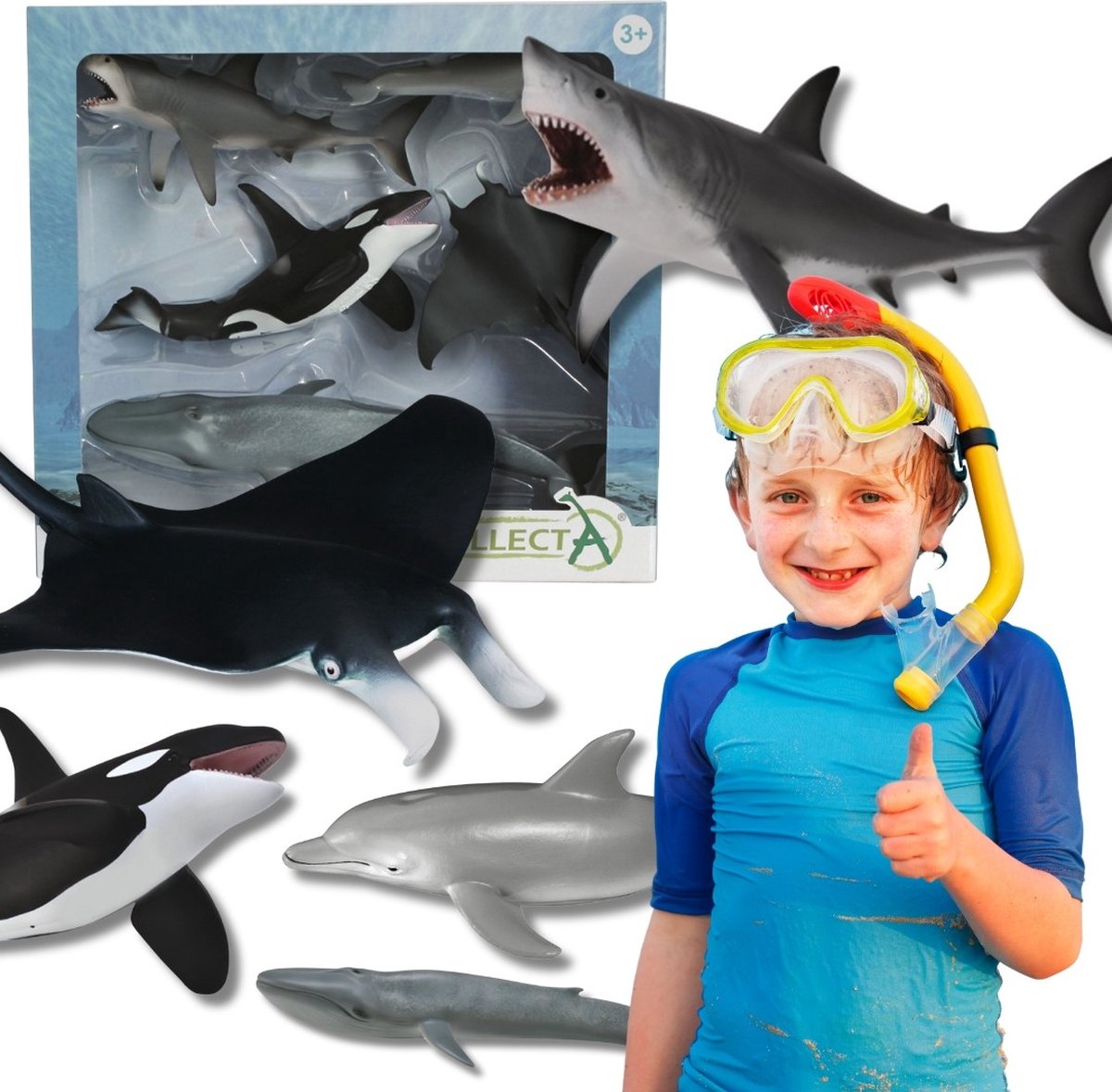 Collecta Set kinderfiguren, zeedieren 3+