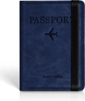 Paspoort hoesje - Paspoorthouder - Paspoort cover - RFID - Kunstleer - Blauw