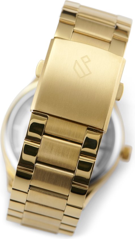 Seizmont Slater Phantom goudkleurig roestvrijstalen horloge voor heren bol