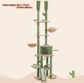 PAWZ Road Unieke Cactus Katten krabpaal - Van vloer tot plafond in verstelbare hoogte - 216 tot 285 cm - Groene Katten krabpaal