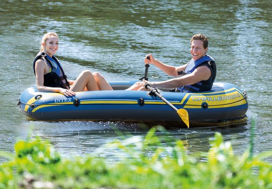 Intex Challenger 2 Boot Set - 236 x 114 x 41 cm - Inclusief peddels en pomp