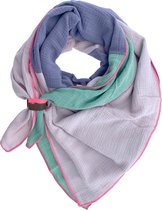 LOT83 Sjaal Kim - Vegan leren sluiting - Omslagdoek - Ronde sjaal - Roze, paars, groen - 1 Size fits all
