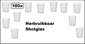 100x shot glas Herbruikbaar 20-40ml - 20x vaatwasserbestendig - Festival thema feest evenement party next generation