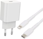 USB-C Oplader 20W + USB-C naar 8-PIN Kabel - 2 Meter - Geschikt voor iPhone Oplader