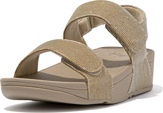 FitFlop Lulu Adjustable Shimmerlux Back-Strap Sandals BEIGE - Maat 40