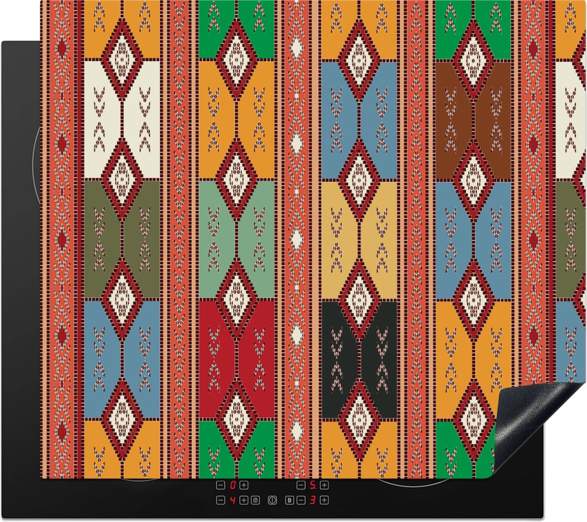 KitchenYeah® Inductie beschermer 59x52 cm - Geometrie- Patronen - Zuid-Amerika - Kookplaataccessoires - Afdekplaat voor kookplaat - Inductiebeschermer - Inductiemat - Inductieplaat mat