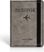 Paspoort hoesje - Paspoorthouder - Paspoort cover - RFID - Kunstleer - Grijs