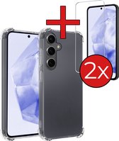 Coque pour Samsung A35 Coque Siliconen Anti-Chocs avec 2 films de protection d'écran - Coque pour Samsung Galaxy A35 5G Case Cover Case Antichoc - Transparent