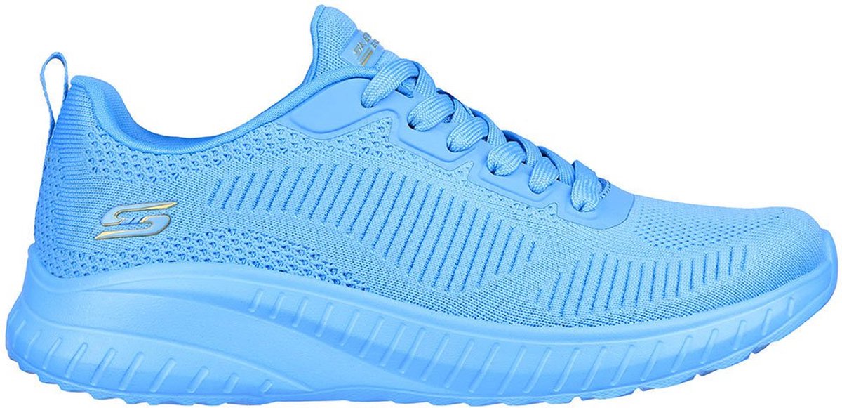 Skechers Bobs Squad Chaos Neon Aqua Engineered Knit