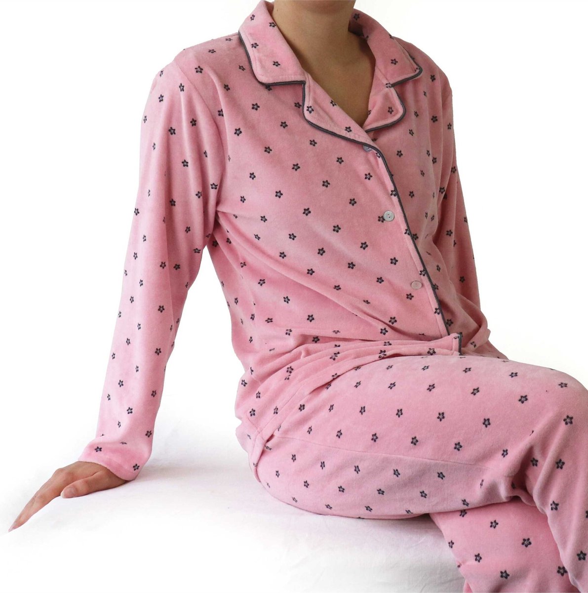 Tenderness Dames Pyjama- Velours - Roze - Maat XL