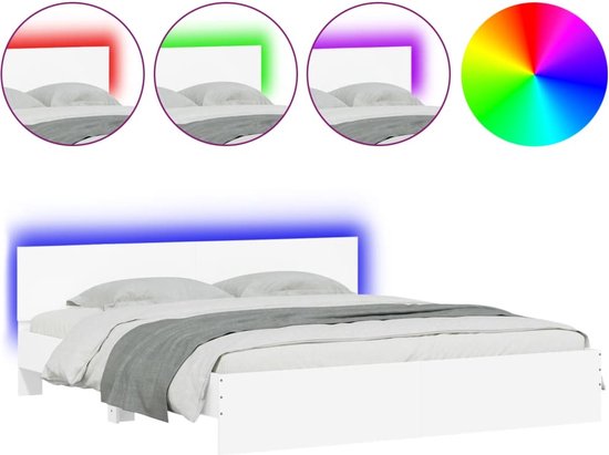 vidaXL-Bedframe-met-hoofdeinde-en-LED-verlichting-wit-200x200-cm