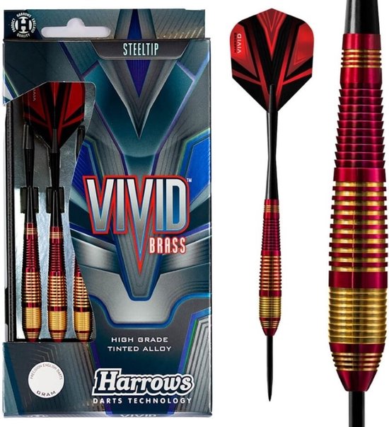 Harrows Vivid Red Brass - Dartpijlen - 24 Gram van Harrows — afbeelding 3